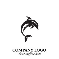 Dolphin Logo Symbol in Elegant Minimalist Vector Design for Modern Marine and Oceanic Branding