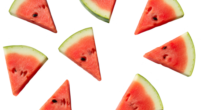 Illustration of Watermelon Slices Isolated on Black Background