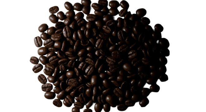 Isolated Dark Roasted Coffee Beans Background PNG Photo