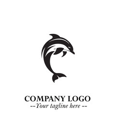 Dolphin Logo Symbol in Elegant Minimalist Vector Design for Modern Marine and Oceanic Branding