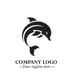 Dolphin Logo Symbol in Elegant Minimalist Vector Design for Modern Marine and Oceanic Branding