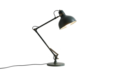 Isolated Desk Lamp Photo Black Arm On Black Background