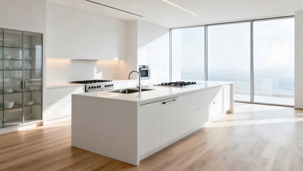 Fototapeta premium Modern minimalist kitchen interior