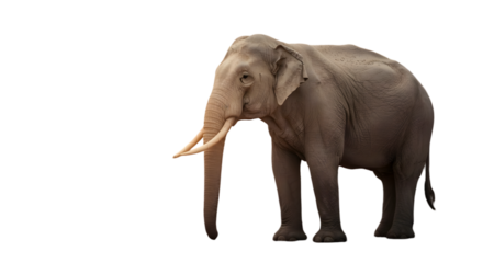 Isolated Elephant PNG Photo with Translucent Background Warm Lighting