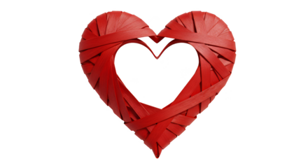 Illustration Red Heart Shape Isolated Transparent Background