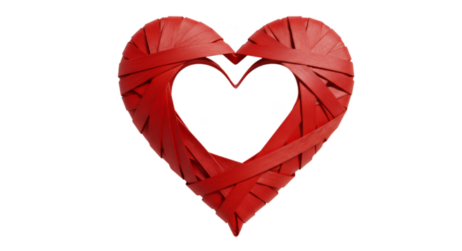 Illustration Red Heart Shape Isolated Transparent Background