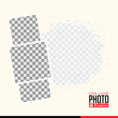 Fototapeta premium Romantic Heart Collage Photo Template for Couples Two Hearts One Love Design
