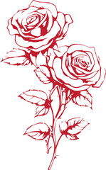 Vector illustration of a seamless red rose floral pattern design
