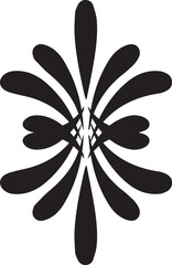 Black and white vector butterfly and flower silhouette illustration for tattoo design or ornate decoration art