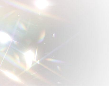 Ethereal Lens rainbow light streak transparent effect. Vector illustration PNG. Iridescent crystal leak glare reflection effect. Abstract refraction glow effect background.	