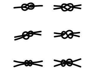 Illustrations of Various Knot Designs A Collection of Decorative and Functional Rope Tying Patterns