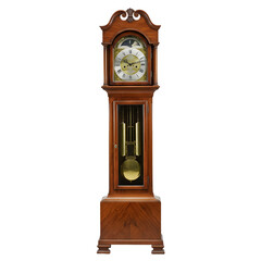 Isolated Grandfather Clock Realistic PNG Image Wood Antique Time