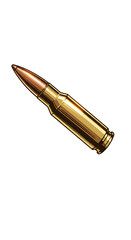 Isolated Graphic Illustration of a Golden Bullet on Transparent Background
