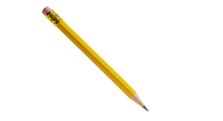 Isolated Graphic Yellow Pencil With Eraser Realistic