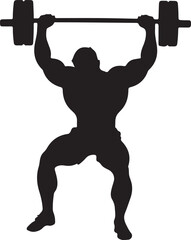 Bodybuilder Silhouette Lifting Dumbbell in Workout Pose