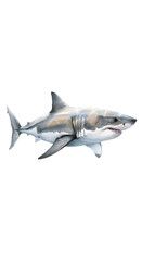 Isolated Great White Shark Realistic Photo