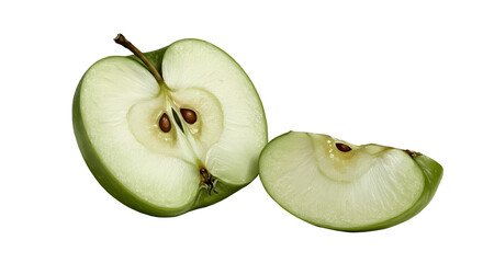 Isolated Green Apple Slice Transparent Background Photo