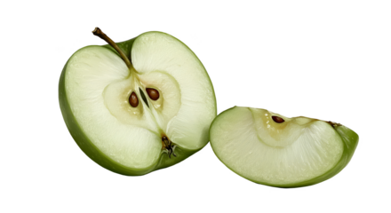 Isolated Green Apple Slice Transparent Background Photo