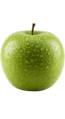 Isolated Green Apple With Water Droplets Photo