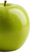 Isolated Green Apple With Water Droplets Realistic Photo