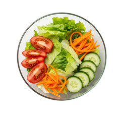 Fresh Salad with Tomatoes Cucumbers and Carrots Transparent Background Photo