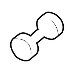 dumbbell, barbell outline icon, line drawing, simple illustration vector design