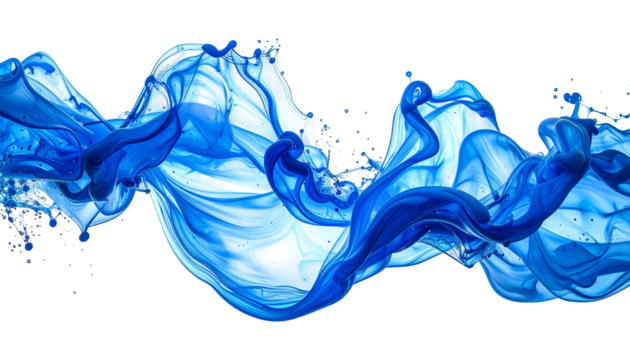 Abstract blue fluid splash on black