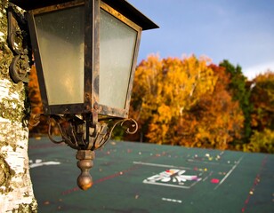 Autumnal lamp post
