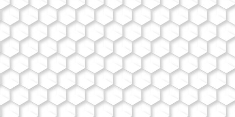 Abstract white hexagon concept background. Seamless bright white abstract honeycomb. Technology for design element vector abstract background.	