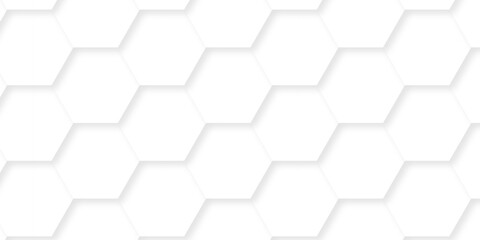 Abstract white hexagon concept background. Seamless bright white abstract honeycomb. Technology for design element vector abstract background.	
