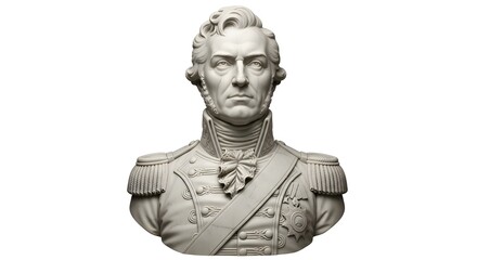 Obraz premium Marble Bust of a Historical Military Leader