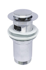 Chrome Push-Button Pop-Up Sink Drain Assembly png