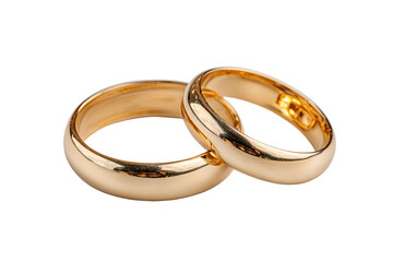 Two gold wedding bands, close-up
