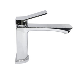 Contemporary Single-Lever Chrome Basin Mixer Faucet png