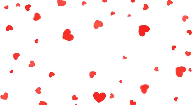 Floating red hearts pattern design with elegant style perfect for valentines day related projects isolated on transparent background