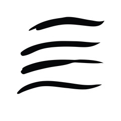 Solid Black Vector of Calligraphic Brush Stroke Elements