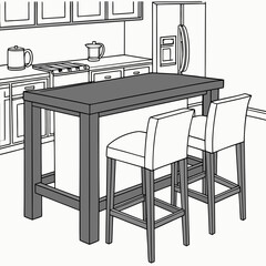 Vector art of kitchen island illustration