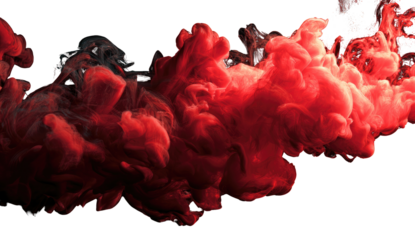 Abstract ink swirling, vibrant red and dark color blend