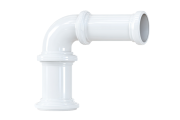 White plastic pipe elbow joint