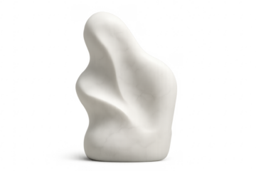 Abstract marble sculpture representing organic flowing minimalist form