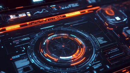 Futuristic digital user interface showing abstract data analytics - Powered by Adobe