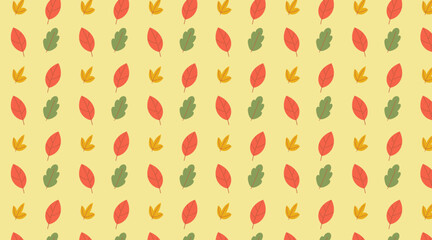 Autumn leaves seamless background, soft pastel vector pattern perfect for wrapping paper, textile, and fall branding design.