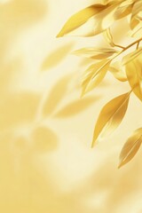Yellow botanical leaves on vibrant background ideal for natural cosmetics branding organic packaging and seasonal promotions