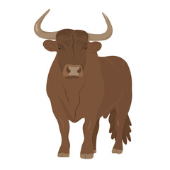 A strong and calm ox illustration representing stability and endurance in the Chinese zodiac. Created in rich brown shades with soft lighting, it’s great for astrology, cultural projects, or minimalis