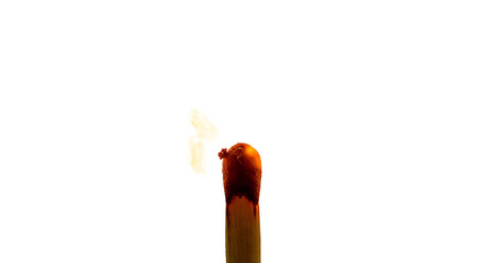 Isolated Photo Burning Match Head with Fiery Flame