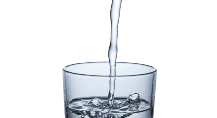 Isolated Photo Clear Water Pouring Into Glass