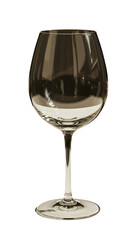 Isolated Photo Clear Wine Glass With Reflections Transparent Background
