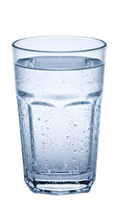 Isolated Photo Clear Glass Filled With Sparkling Water With Bubbles
