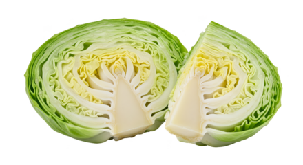 Isolated Photo Cut Cabbage Healthy Food Green Vegetable