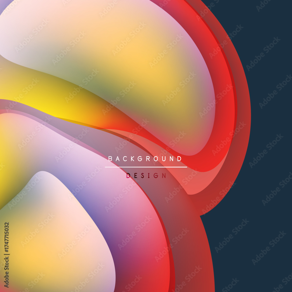 Wall mural abstract fluid shapes, vibrant colors blend. modern design, smooth gradients create dynamic visual i